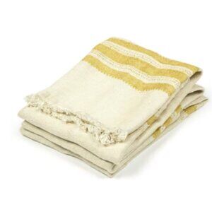 Libeco The Belgian Linen Towel Mustard Stripe  25" x 22" NEW